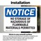 Signmission No Storage Of Hazardous Or Flammable Materials OSHA Notice Sign, Vinyl Decal, 10in W x 7in L, 2PK OS-2PACK-NS-D-710-L-14861 - alternate 5